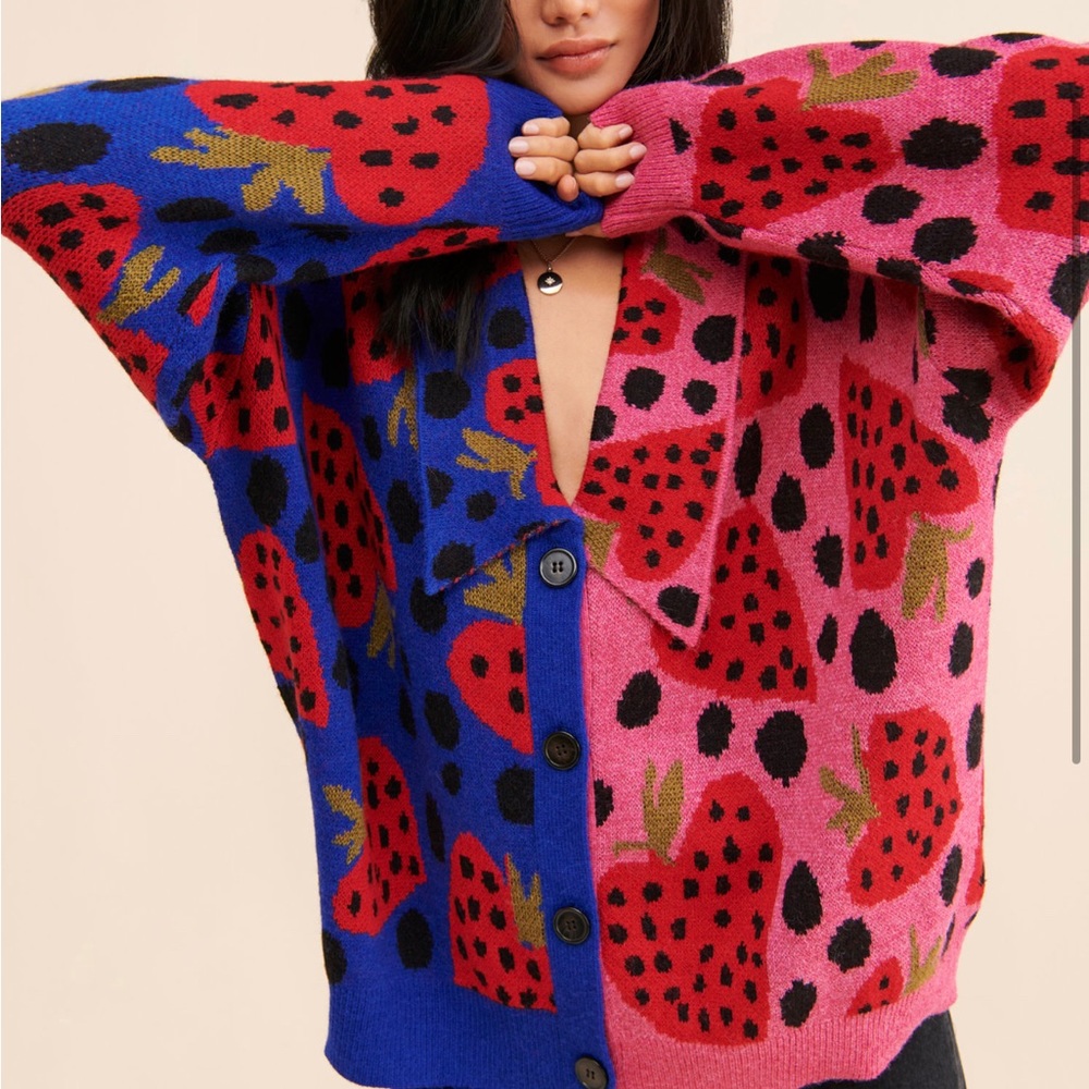 Farm Rio Strawberry Hearts Cardigan